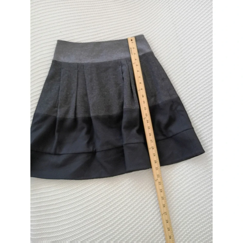 Vince Grey Black Colorblock Wool Blend Pleated Mini Skirt Pockets Sz 6/S $368‎